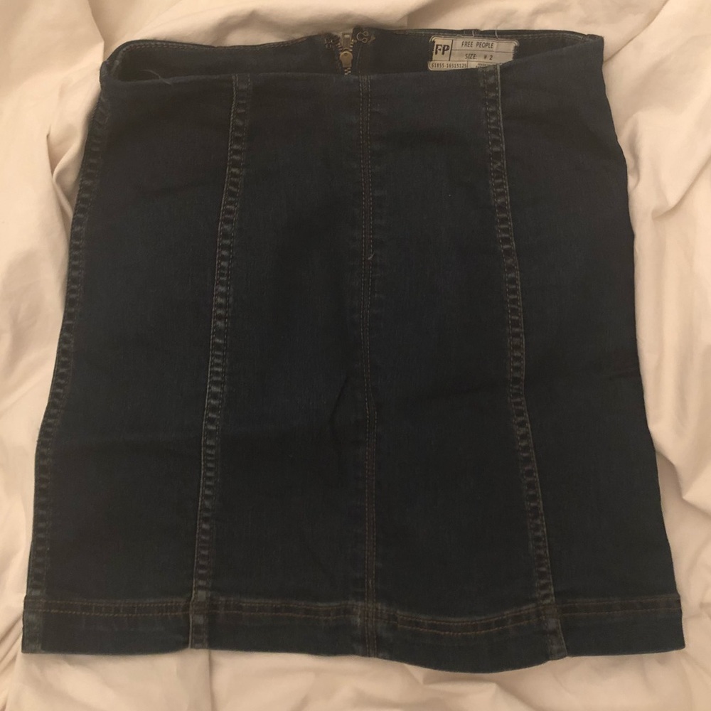 free people denim skirt